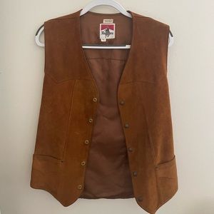 Marlboro Brown Suede Leather Vest Vintage